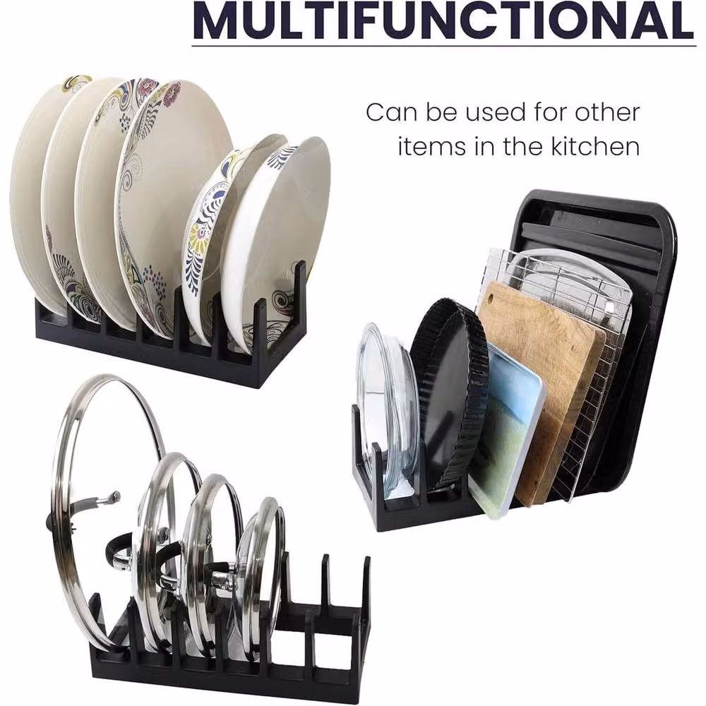 KORVIXA Black Plastic Freestanding Rectangular Dish Drainer Rack, Width: 100 cm – 3