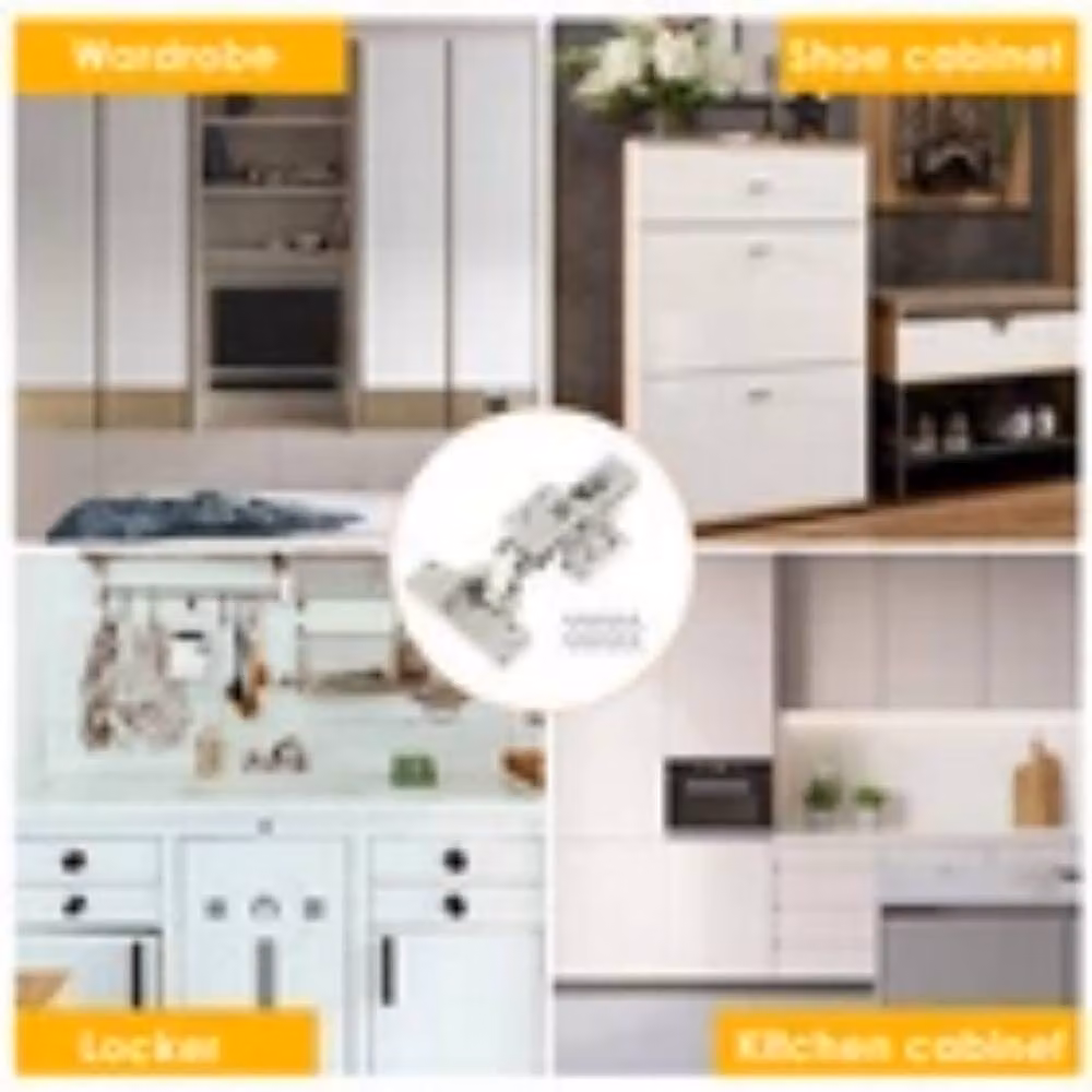 Kelvenix Soft Close Screw On Cabinet and Wardrobe Door Hinges in Silver – 2