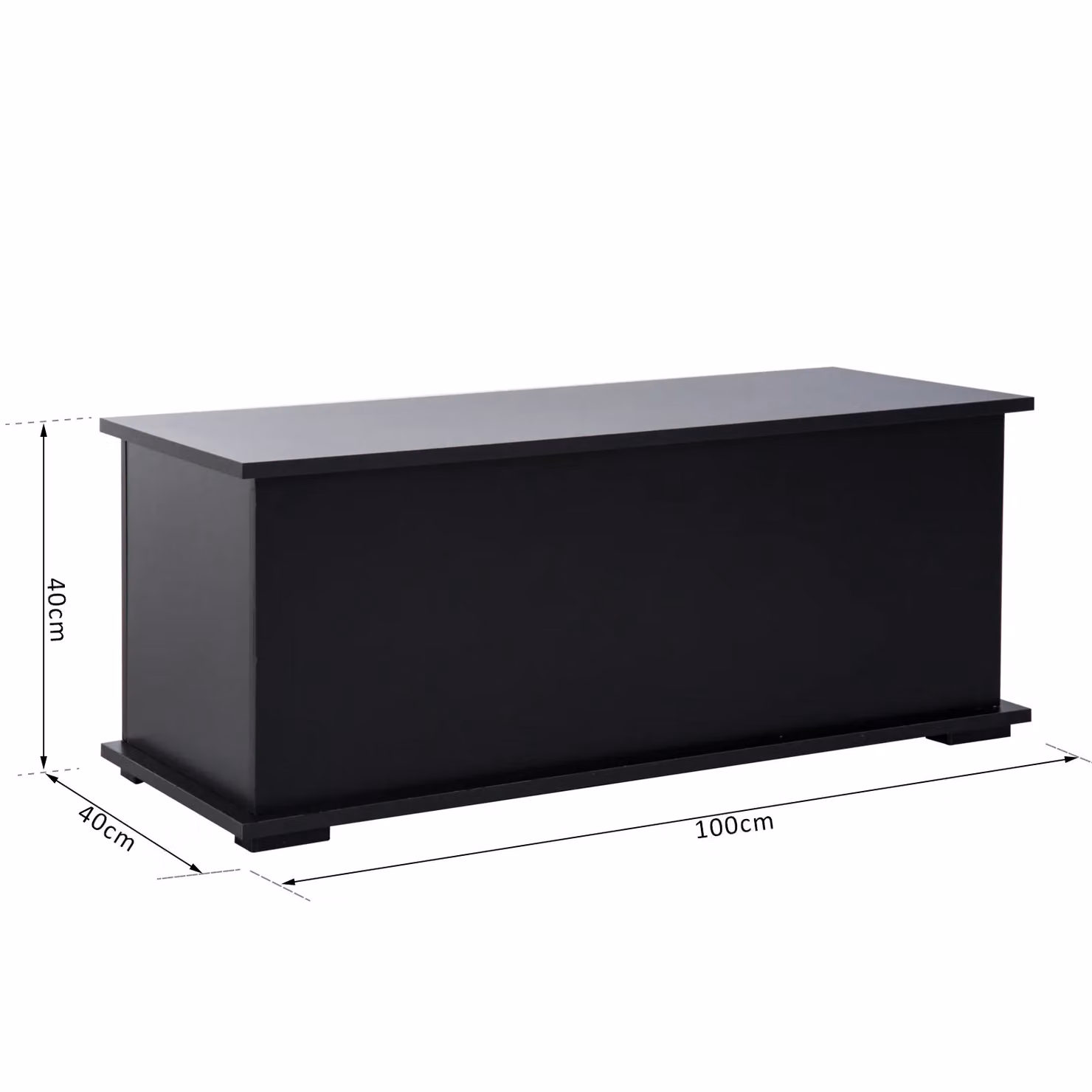 HOMCOM Black Box Chest Ottoman Storage Cabinet with Soft Close Lid – 3