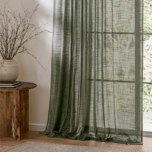 Yard Cirrus Woven Sheer Curtain Panel, Green, W: 140 cm, H: 250 cm – 3