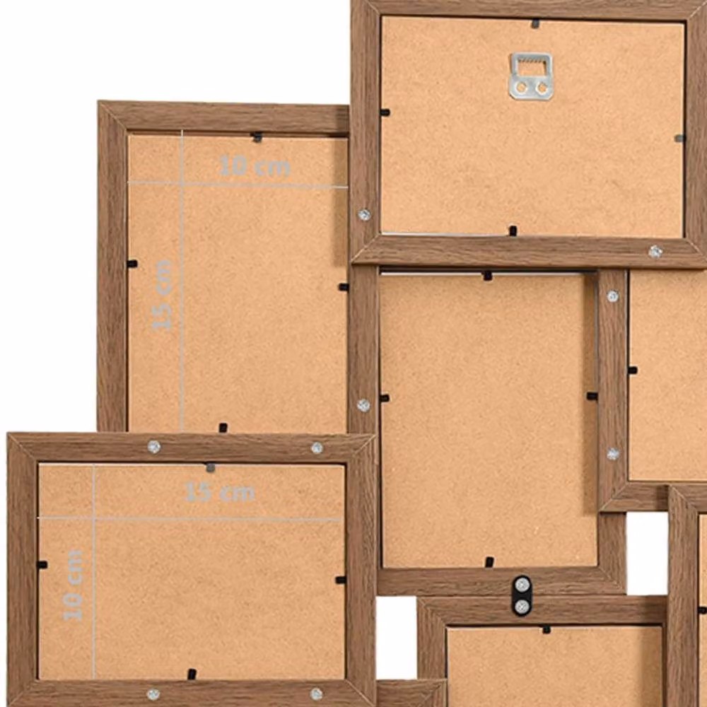 Berkfield Home Modern Collage Photo Frame in Light Brown for 10 x 10x15 cm Pictures – 4