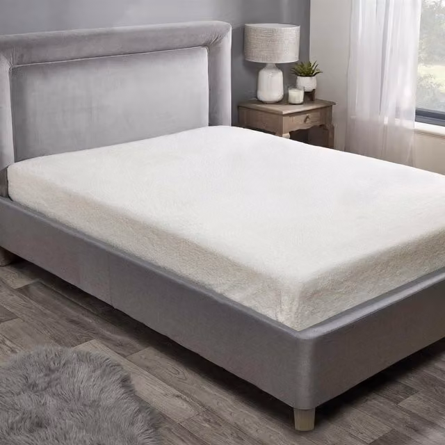 Rapport Yellow Plain Sherpa Fleece Fitted Sheet, W/D/H: 180 x 200 cm