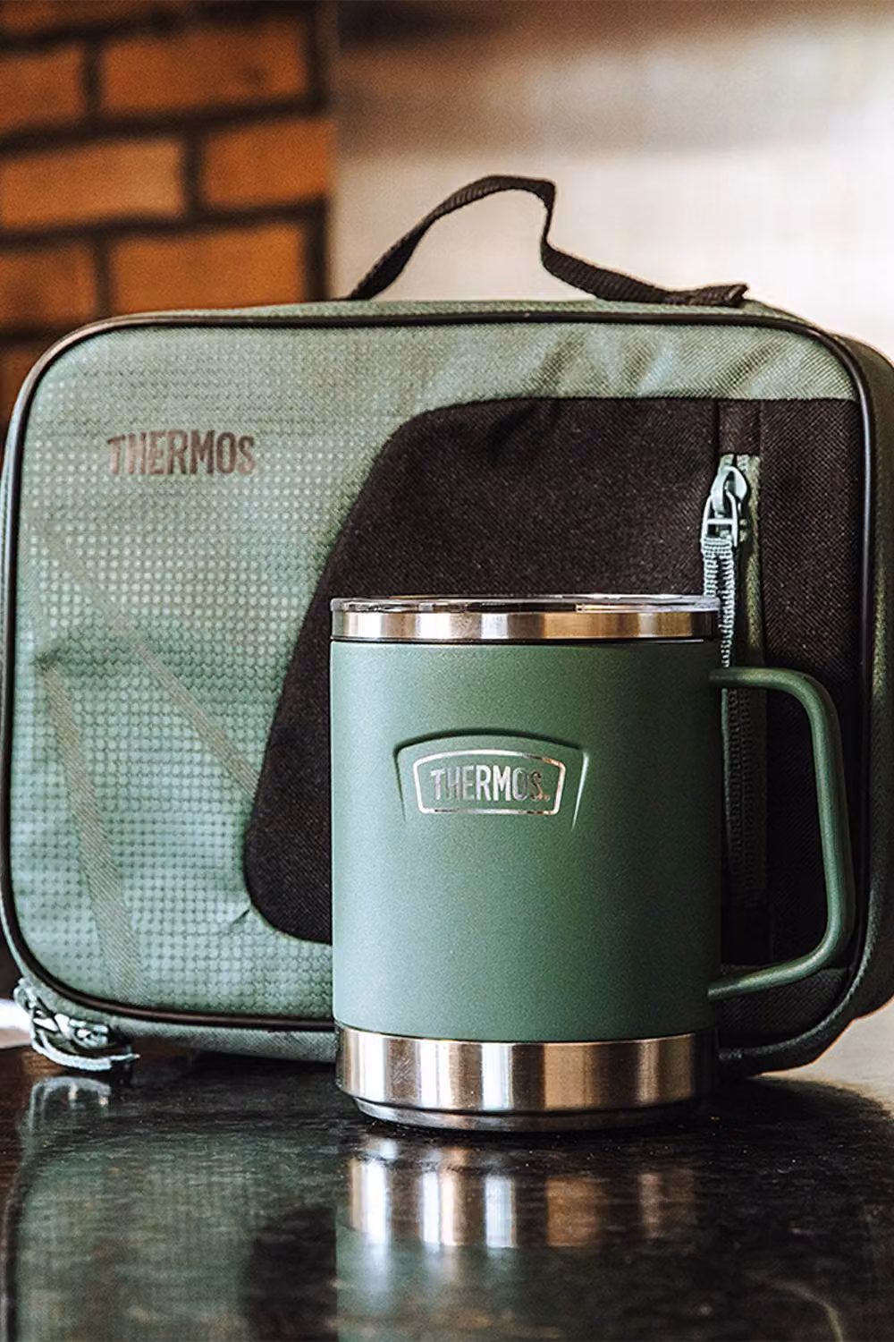 Thermos Radiance Lunch Bag 4L and Icon Series Desk Mug 410ml Set in Green – 3