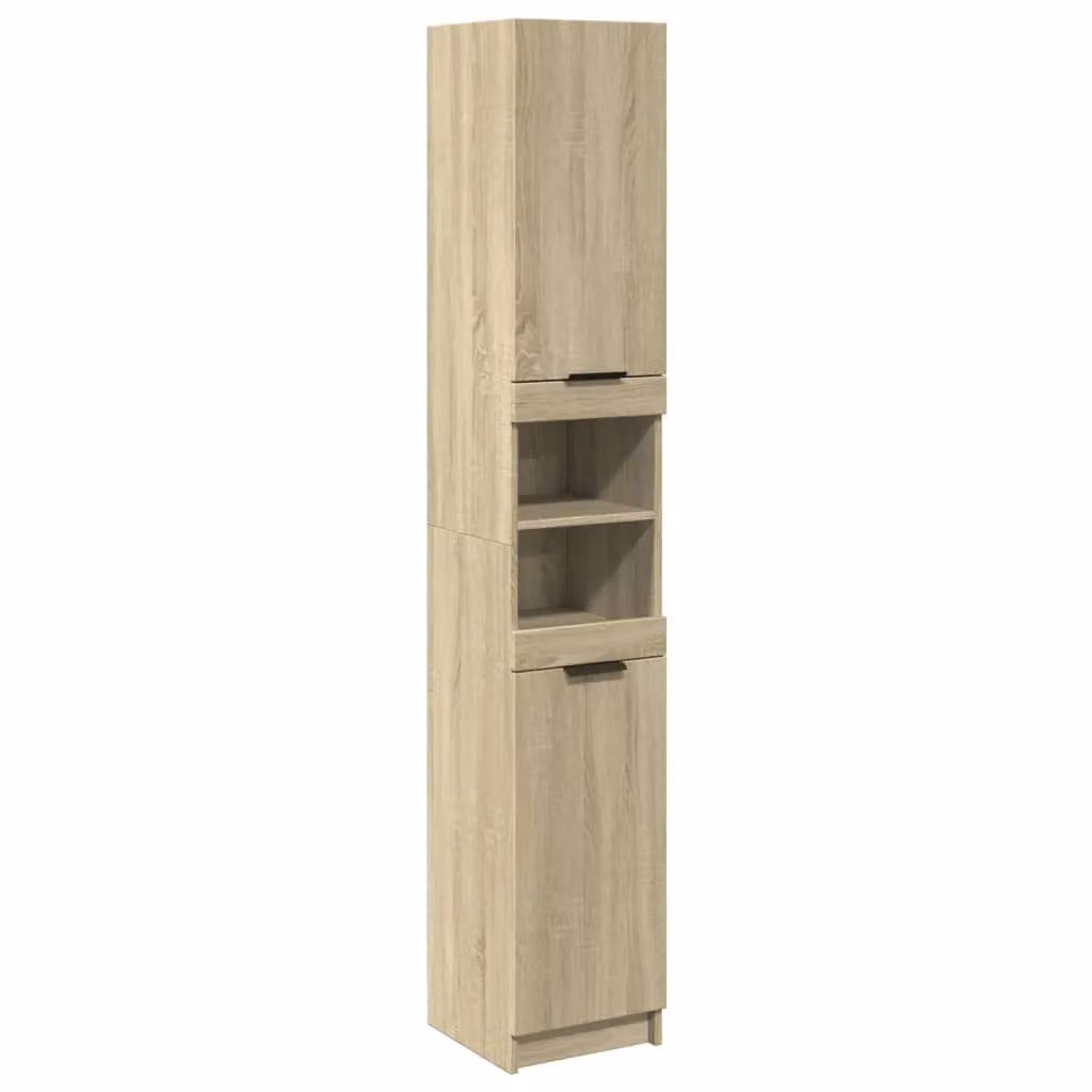 Berkfield Home Sonoma Oak Bathroom Cabinet in Brown, W/D/H: 32 x 34 x 188.5 cm – 2