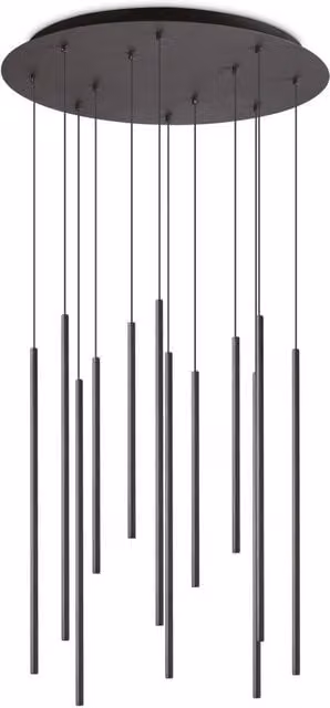Netlighting Filo LED 12 Light Cluster Pendant Ceiling Light in Black with 2700K Warm White Light