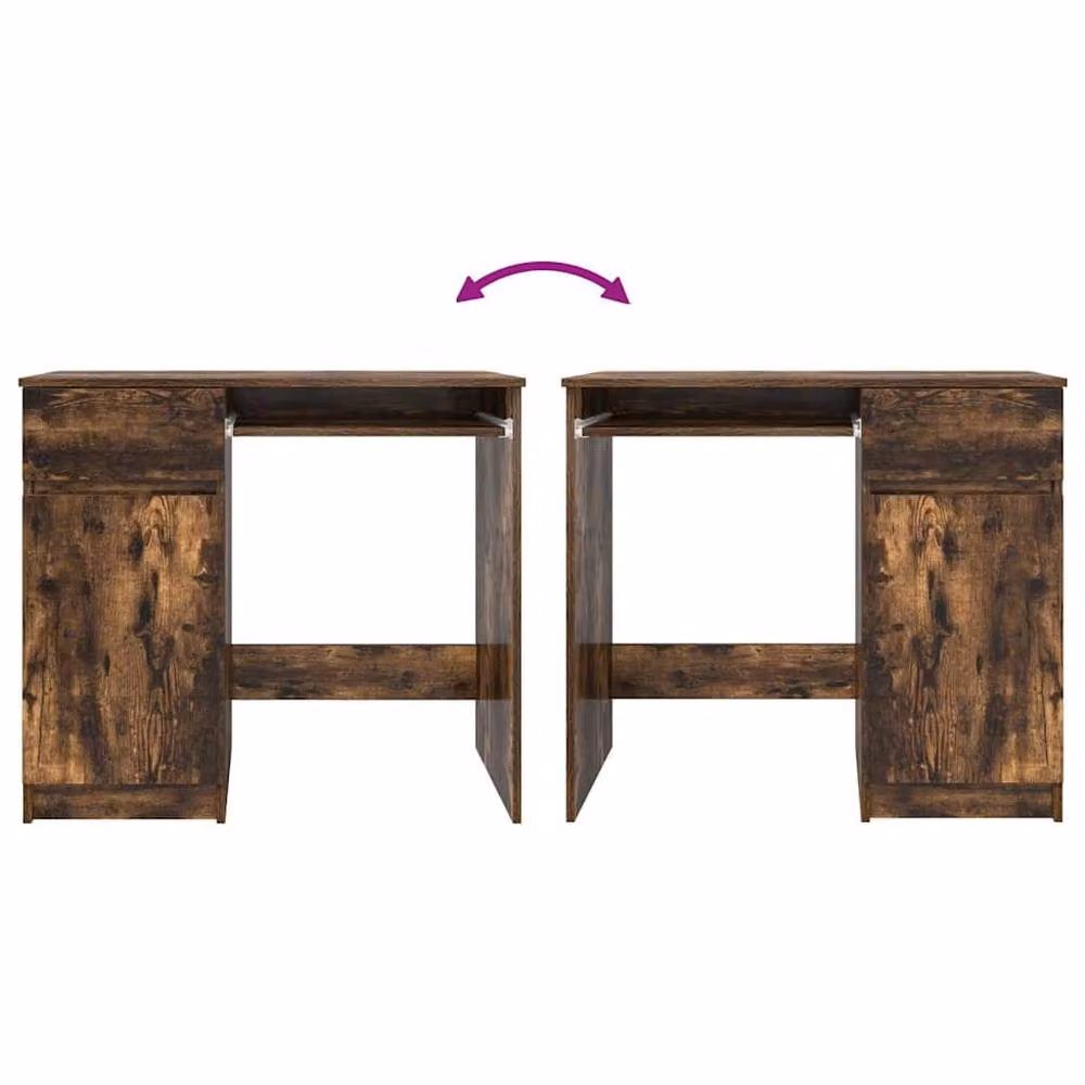 Berkfield Home Writing Desk in Smoked Oak Brown, W/D/H: 86 x 49 x 76 cm – 5