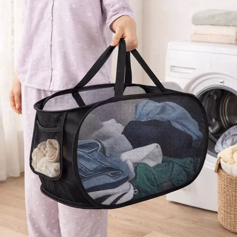 PAWNORA 3 Pack Collapsible Mesh Laundry Baskets with Handles in Multicolour – 2