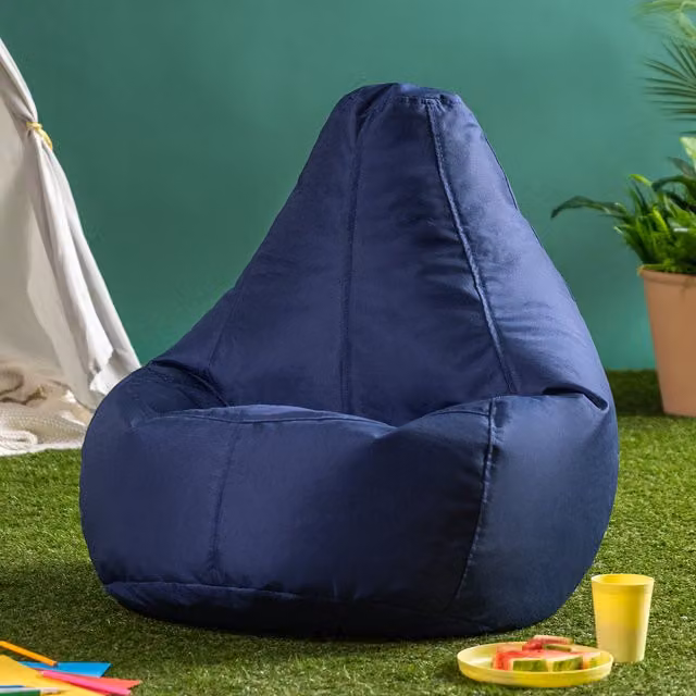 icon Kids Dalton High Back Bean Bag for Children, Blue, Weatherproof and UV Resistant