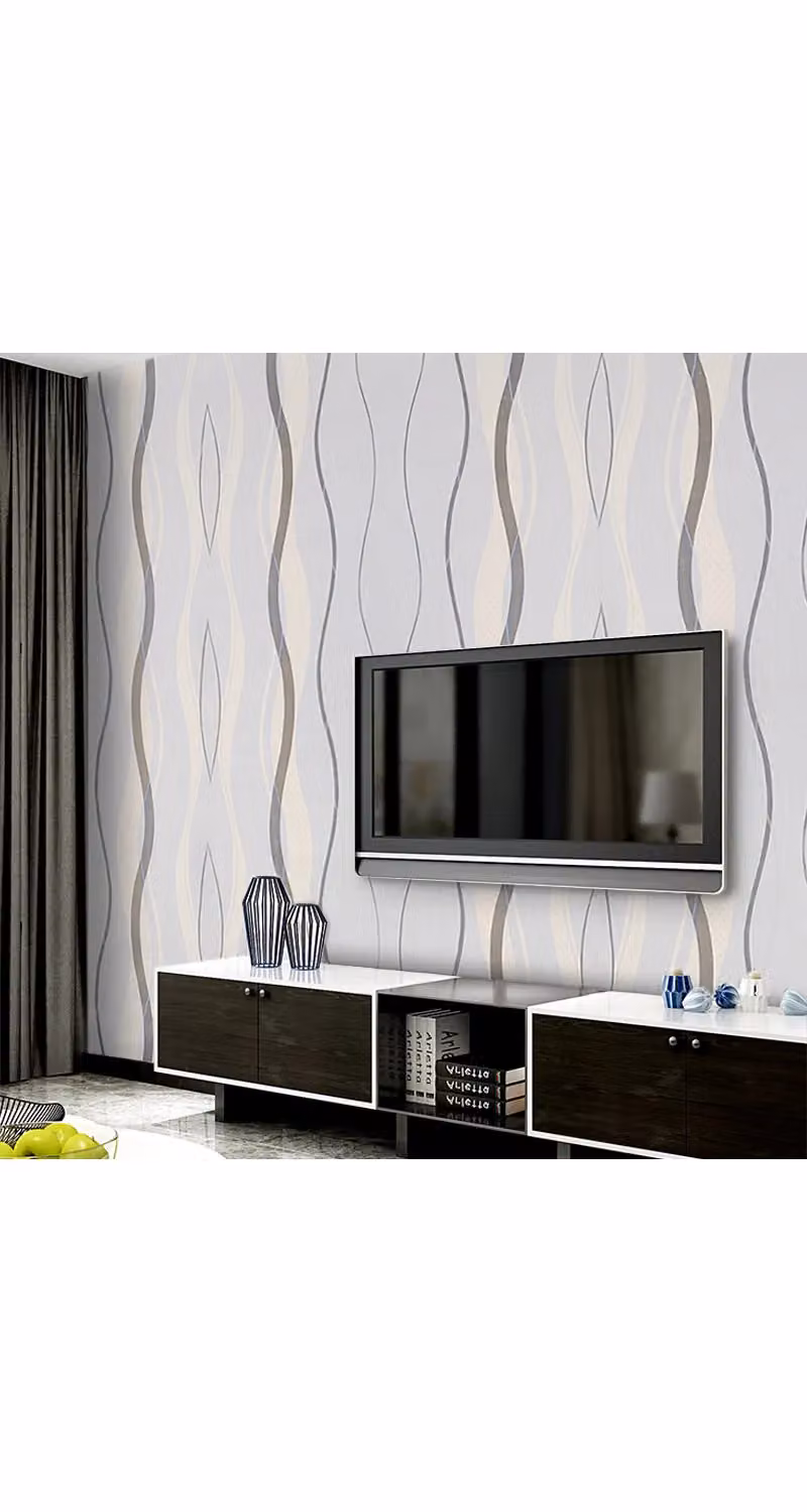 Living and Home Modern Geometric Abstract Wallpaper in Grey, 10 m x 53 cm – 2