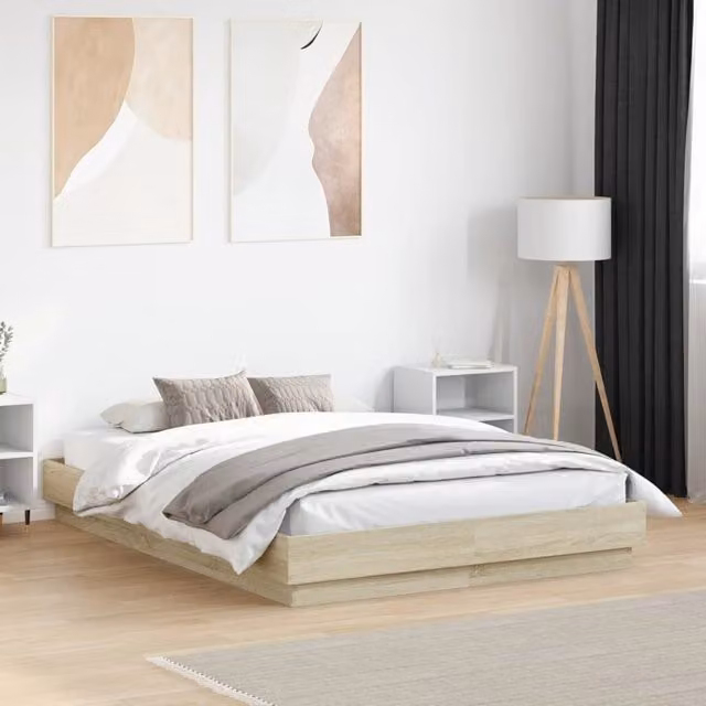 Berkfield Home Small Double Bed Frame in Sonoma Oak Brown, W/D/H: 120 x 190 cm – 1