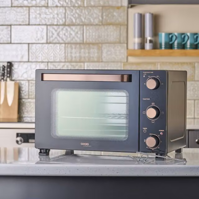 Cooks Professional 28L Mini Oven with Grill and Convection in Black and Copper