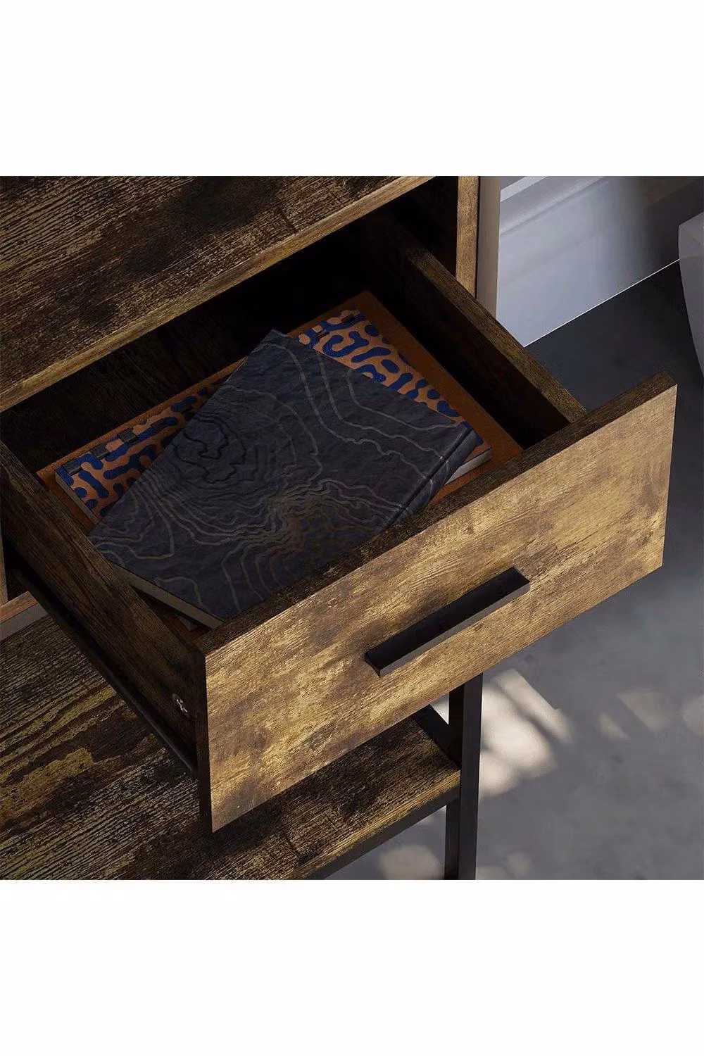 Vida Designs Brooklyn 3 Drawer Console Table Storage Organiser in Dark Brown – 3