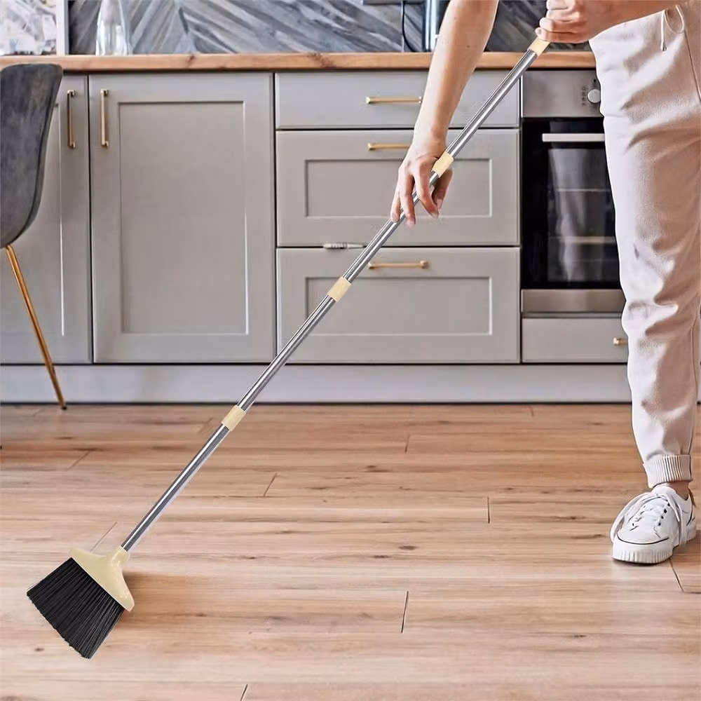 PAWNORA Long Handled Dustpan and Brush Set with Telescopic Handle in Beige and Brown – 4