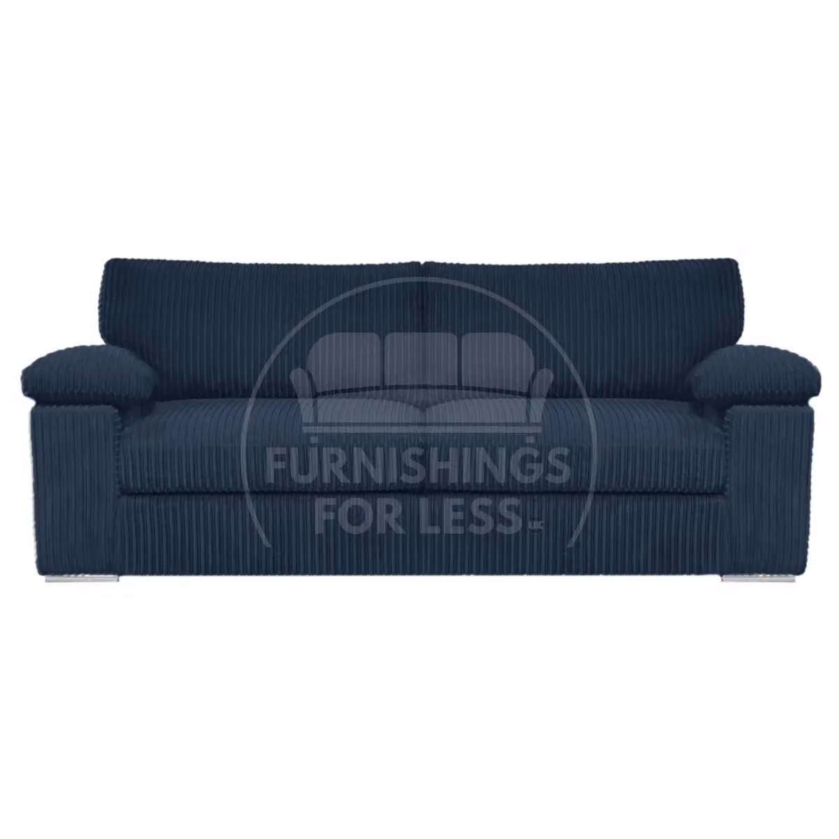 Furnishings For Less UK Delta Blue Jumbo Cord Fabric Sofa Suite with 3 and 2 Seater Sofas and Padded Arms – 2