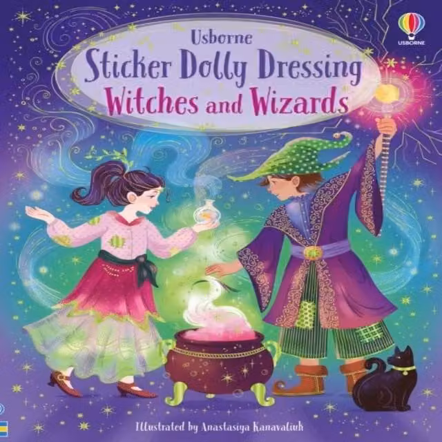 Fiona Watt Sticker Dolly Dressing Witches & Wizards Multicolour Paperback Book