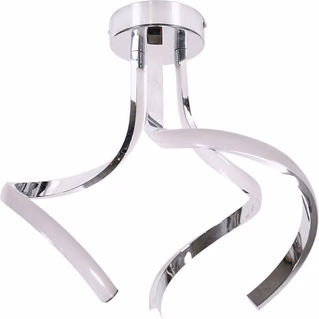 ValueLights Infinity Chrome Single Twist Integrated LED Ceiling Light in Silver