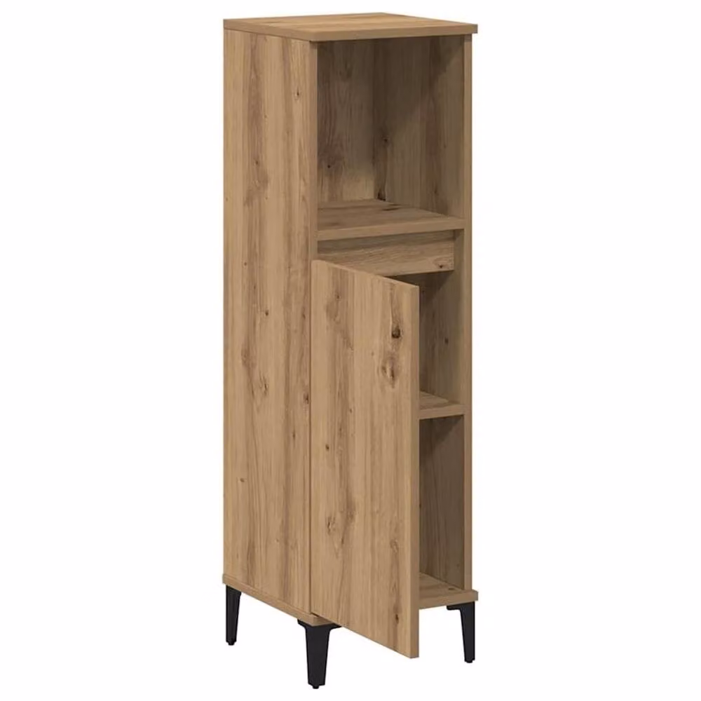 FORGEVIO Artisan Oak Bathroom Cabinet in Natural Brown, W/D/H: 30 x 30 x 100 cm – 2