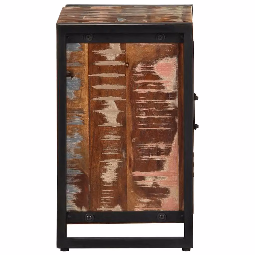 Berkfield Home Multicolour Reclaimed Mango Wood Bedside Cabinet, W/D/H: 40 x 30 x 51 cm – 3