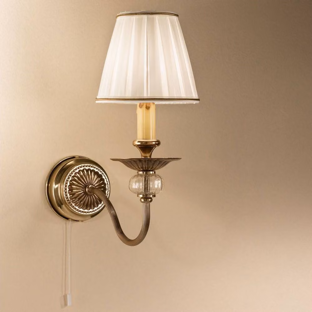 Netlighting Ascot Classic Candle Wall Light in Antique Brass and Bronze with Transparent Glass and E14 Socket – 2