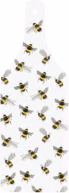 Purely Home Scattered Bees Glass Serving Board, White