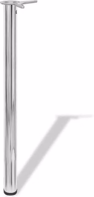 Berkfield Home Set of 4 Height Adjustable Table Legs in Chrome Silver, Height: 87 cm