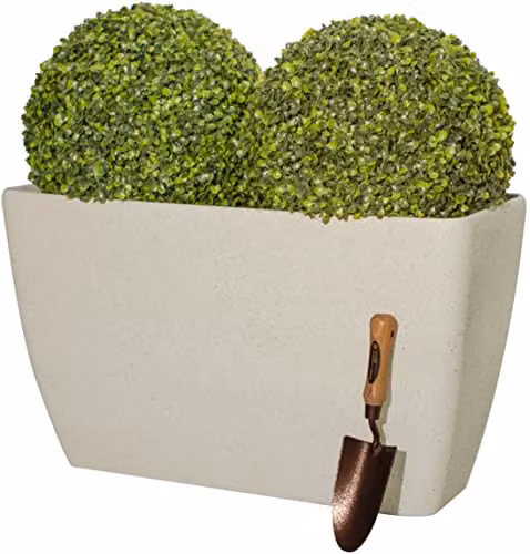 Primrose White Stone Effect Resin Planter Trough for Indoor and Outdoor Use W: 59 cm, H: 41 cm, D: 28 cm – 1