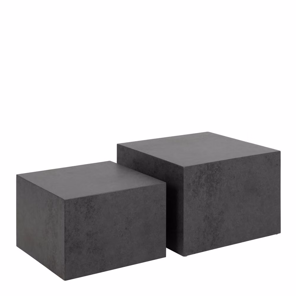 Wyld Haus Munkebo Black Square Nesting Coffee Tables Set of 2 – 2