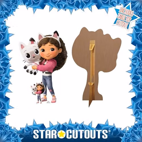 Star Cutouts Gabby and Pandy Paws from Gabby’s Dollhouse Large Cardboard Cutout, Multicolour, Height: 136 cm – 2