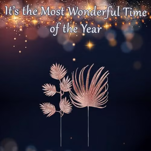 VFM e-Store Glitter Spruce Leaf Christmas Ornament, Rose Gold, H 51.5 cm x W 20.2 cm x D 0.3 cm – 2