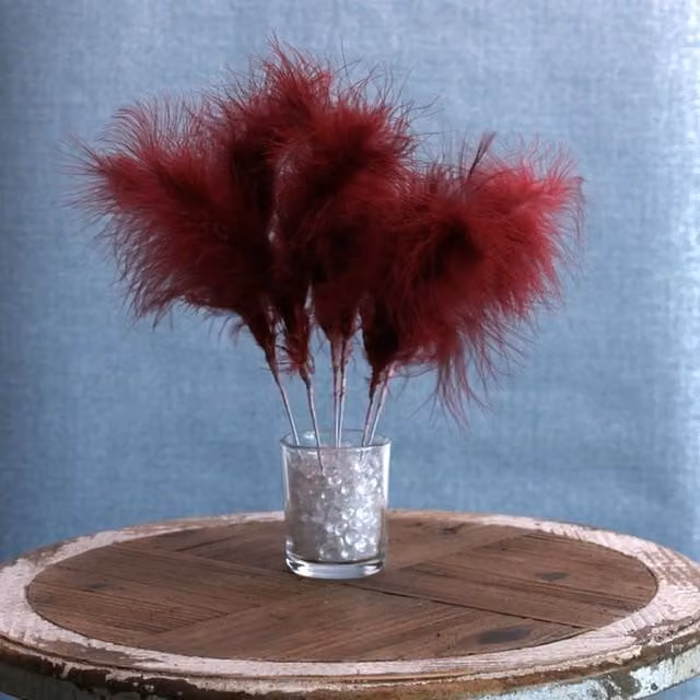 Kingsbury Gifts Pack of 6 Red Fluff Feathers for Party and Glamour Decor