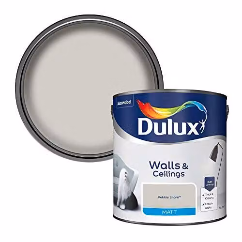 Dulux Matt Dispersion Emulsion Paint for Walls and Ceilings, Pebble Shore, 2.5 l