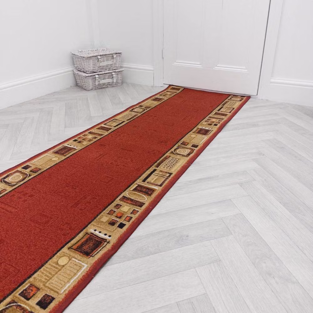 runrug Jena Hallway Runner Rug in Red, Non-Slip and Hardwearing, W: 100 cm, L: 210 cm – 5
