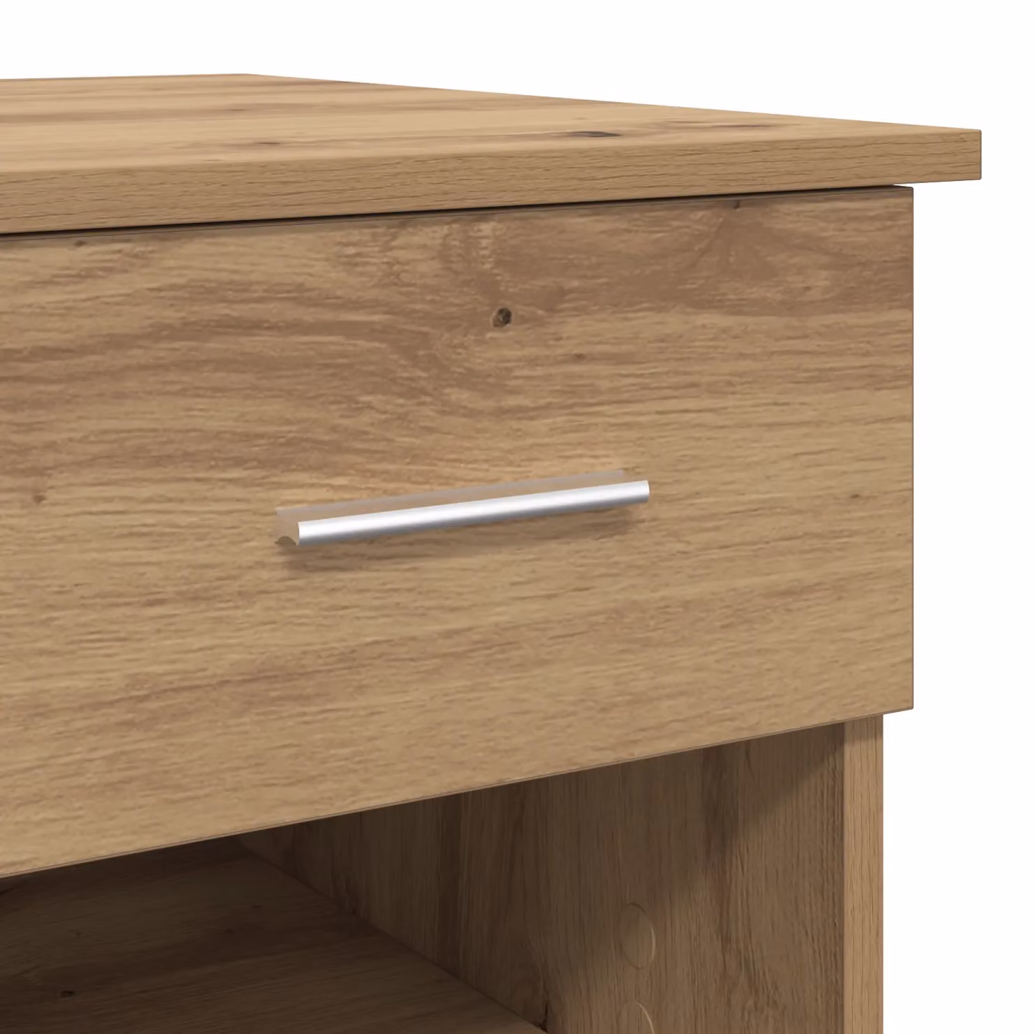 Berkfield Artisan Oak Home Writing Desk with Storage, Beige, W: 90 cm, D: 49.5 cm, H: 75 cm – 4