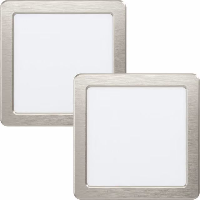 Loops 2 Pack Satin Nickel LED Wall and Ceiling Flush Downlight Spotlight 10.5W