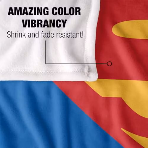 Warner Bros. Superman Shield 2006 Super Soft Fleece Throw Blanket, Multicolour, W: 91.44 cm, L: 147 cm – 2