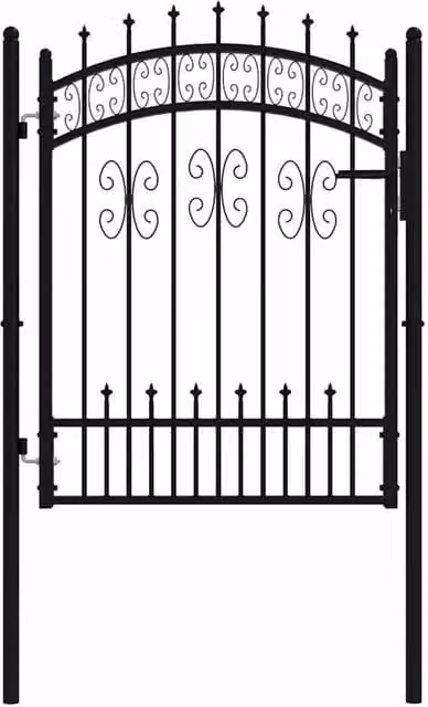 Berkfield Home Spear Top Steel Fence Gate, Black, W: 103 cm, H: 175 cm – 1