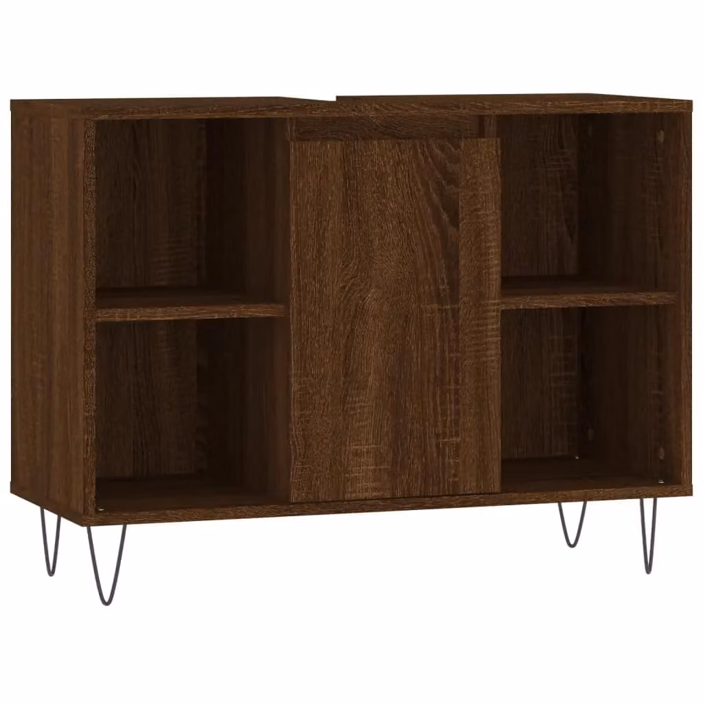 Berkfield Home Brown Oak Bathroom Cabinet W/D/H: 80 x 33 x 60 cm – 2