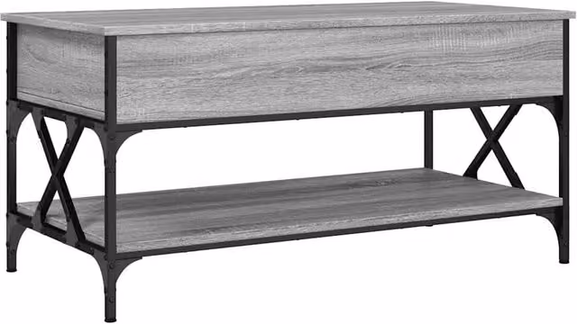 Berkfield Home Grey Sonoma Coffee Table with Lift Mechanism, W/D/H: 100 x 50 x 50 cm