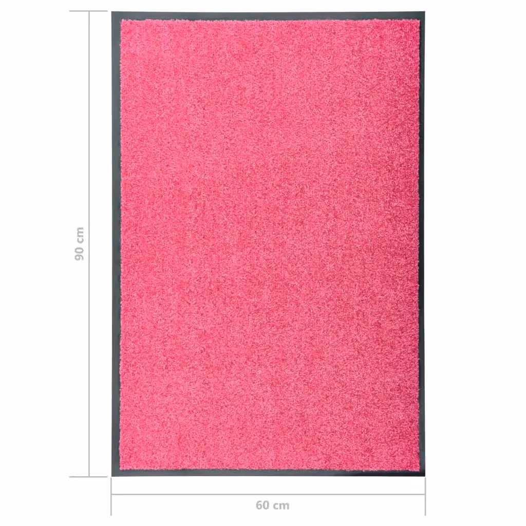 Berkfield Home Washable Non-Slip Pink Doormat, W: 60 cm, D: 90 cm – 3