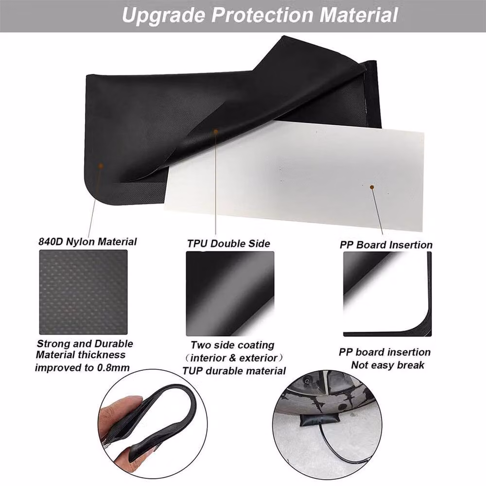 FLAVORA 4-Piece Air Wedge Bags for Window and Auto Repair, Black, W: 520 mm, L: 10000 mm – 4
