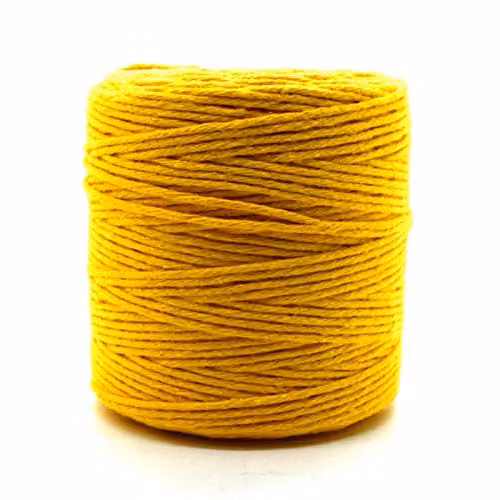 SolaDirect Yellow Macrame Cord, 200 m of 3 mm Thick Natural Cotton Thread Yarn for DIY Crafts and Home Decoration
