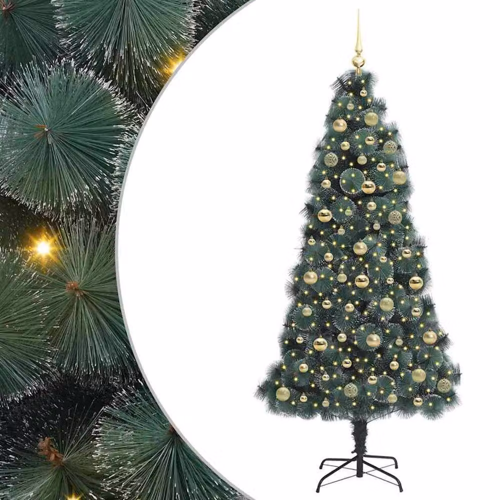 Berkfield Home Pre-lit Artificial Christmas Tree with Ball Set, Green, Height: 180 cm – 2