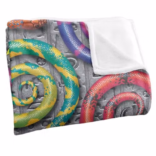 JQ Licensing Royce Mcclure Hisstory Snake Pattern Super Soft Silky Touch Fleece Throw Blanket, Multicolour, W: 91 cm, D: 147 cm – 3
