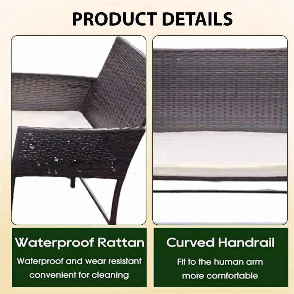 Nordara 4 Piece Multicolour Rattan Garden Furniture Set with Sofa, Chairs and Coffee Table – 3