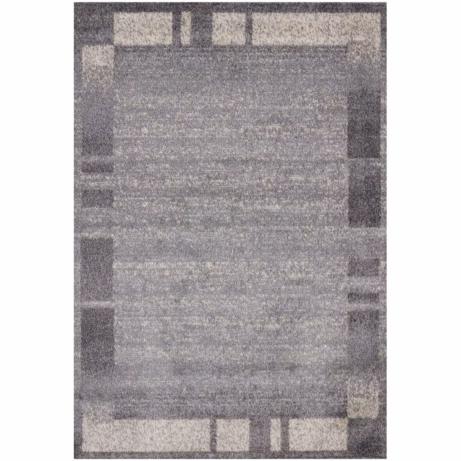 THE RUGS Efes Collection Modern Rectangular Living Room Rug with Border, Grey, W: 60 cm, D: 110 cm – 2