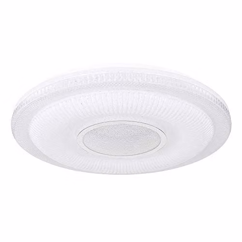 Globo Lighting Smart LED Ceiling Lamp with Star Effect, White and Chrome Crystal Design, Dimmable with Remote Control and App Support