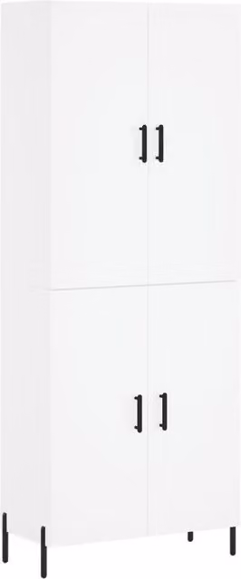 Berkfield Home White Modern Highboard with Hinged Doors, W/D/H: 69.5 x 34 x 180 cm