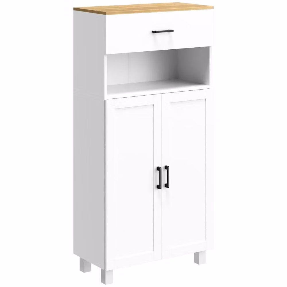 Wyld Haus Yoelna White Nordic Sideboard with 1 Drawer and 2 Doors, W: 130 cm, H: 60 cm, D: 42 cm – 2