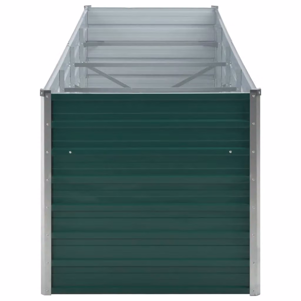 Berkfield Home Garden Galvanised Steel Raised Bed in Green, W: 320 cm, D: 80 cm, H: 77 cm – 3