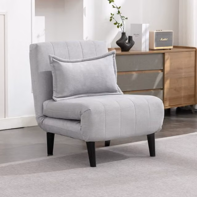 More4Homes Harper Folding Clic Clac Fabric Lounge Futon Sofa Bed in Grey